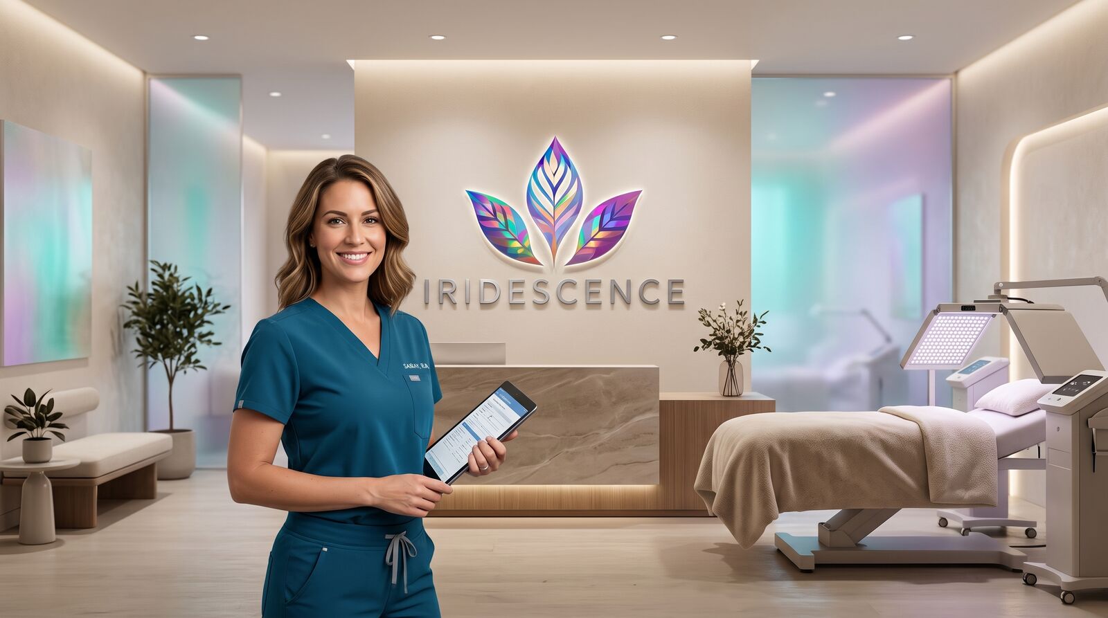Iridescence nurse in treatment room